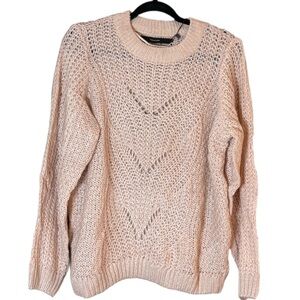 Vero Moda Chunky Open Knit Sweater NWT XL Sepia Rose Sheer Pullover